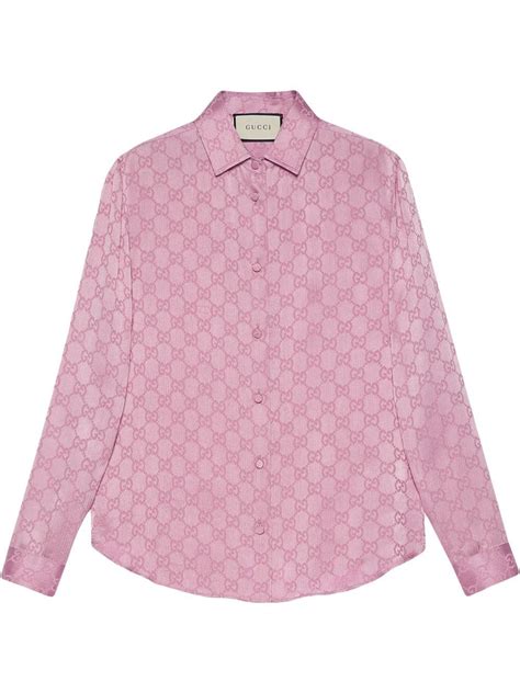 pink gucci dress shirt|pink gucci print.